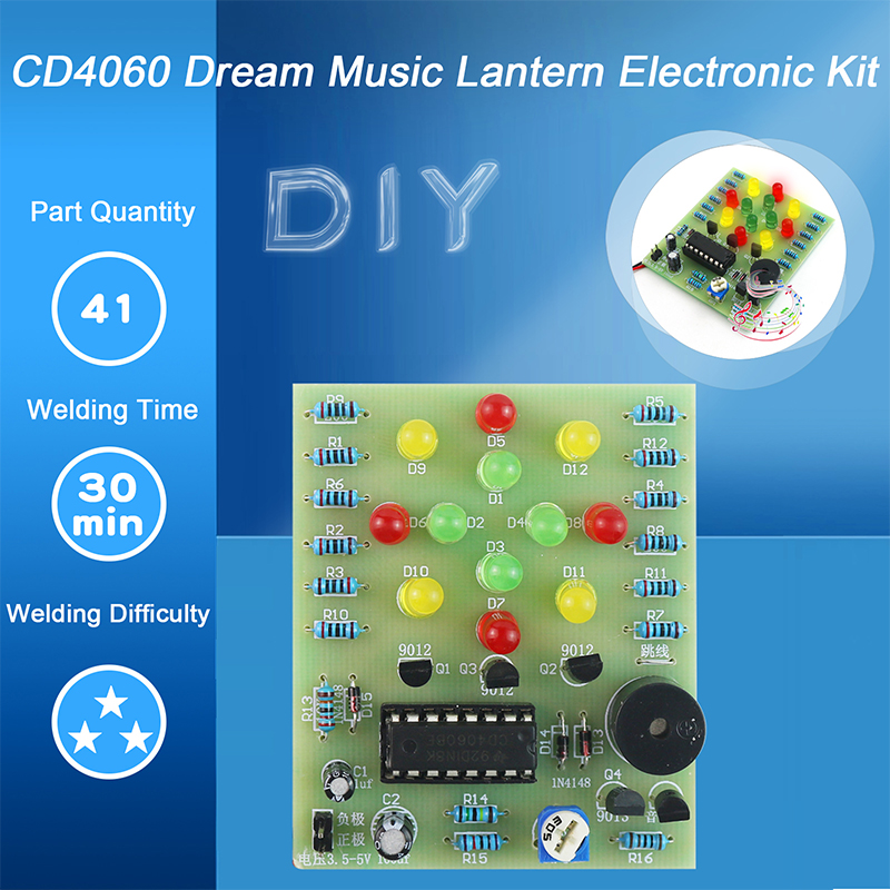 Zestaw elektroniczny DIY CD4060 Dream Lantern Music Box WeldingTrenining PCB Circuit Welding Practice Board