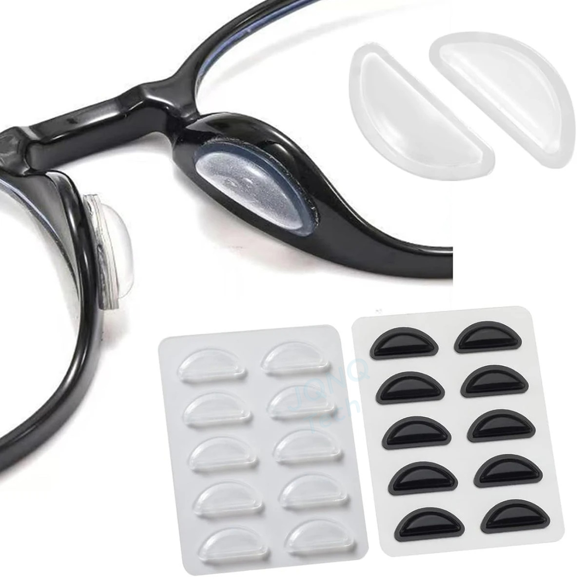 5/10 Paar Super Kleverige Anti-Slip Brilneuspads Zachte Siliconen Adhesieve Brilneuspads voor Brilonderdelen met Kunststof Montuur
