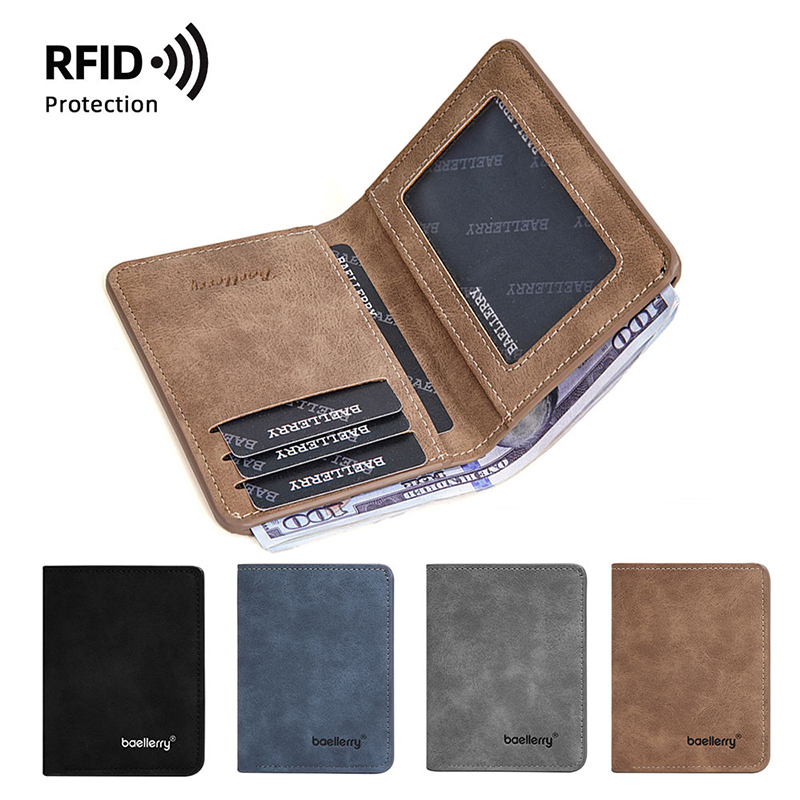 Dompet Pendek Pria Baru Klip Kartu Kasual Sederhana Dompet Pria Ramping Tempat Kartu SIM Dompet Lipat Dua Tipis untuk Pria