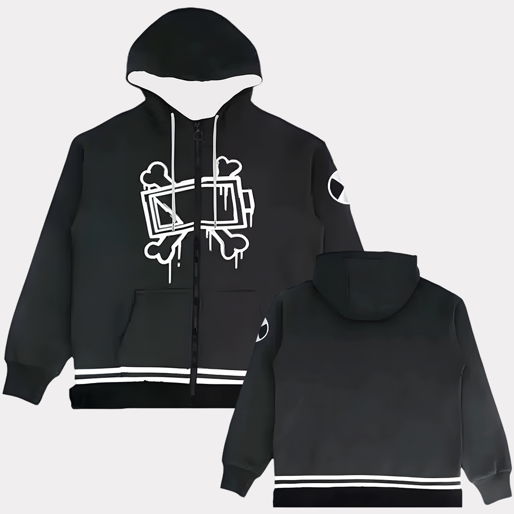 Jogo assassinato drones cosplay zíper crianças hoodies inverno manga longa moletom com capuz streetwear meninos/meninas zip up sudaderas