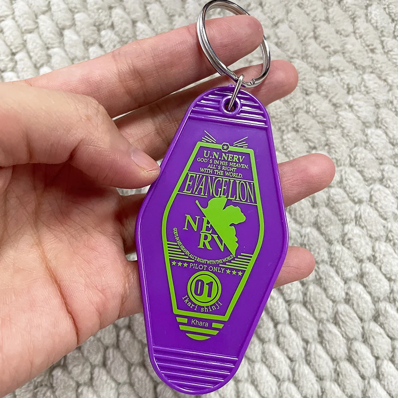 Nerv ikari shinji chaveiro, roxo roxo, chaveiro vintage, eva 01