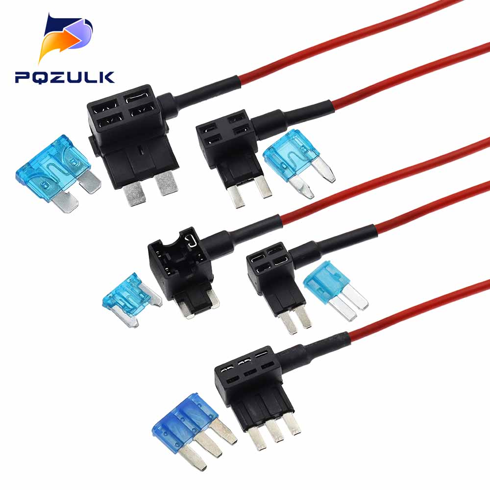 Mini portafusibles para coche de tamaño pequeño y mediano, adaptador de grifo de circuito adicional con fusible de hoja ATM estándar de 10A, toma de electrodomésticos, 12V