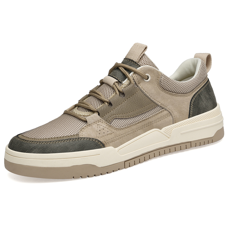 Zapatos Casuales de Malla y Cuero Transpirables para Hombre 2026, Zapatillas de Suela Gruesa de Caña Baja, Antideslizantes, Estilo Urbano