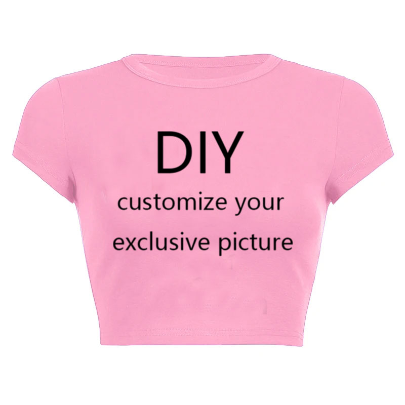新しい夏半袖 O ネック Nieuwe Uw Eigen Ontwerp ロゴ/フォトウィットカスタム DIY 女性クロップトップスファッション Tシャツ