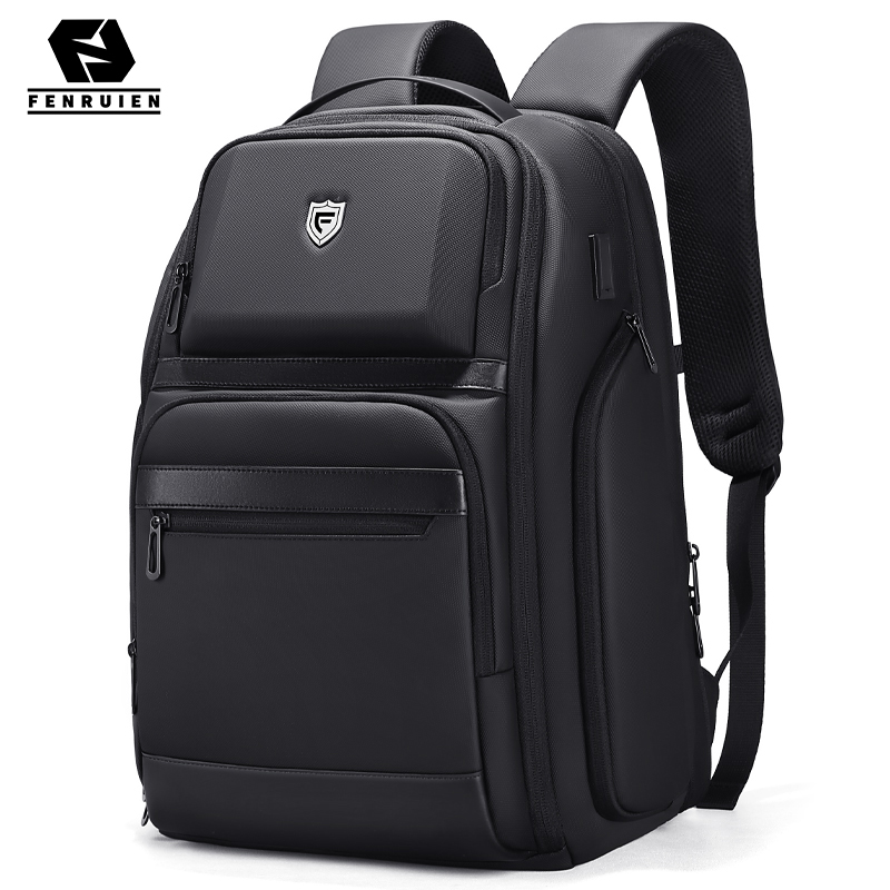Fenruien 男性 36L ビジネスバックパック USB 防水マルチポケットバックパックフィット 17.3 インチのラップトップ