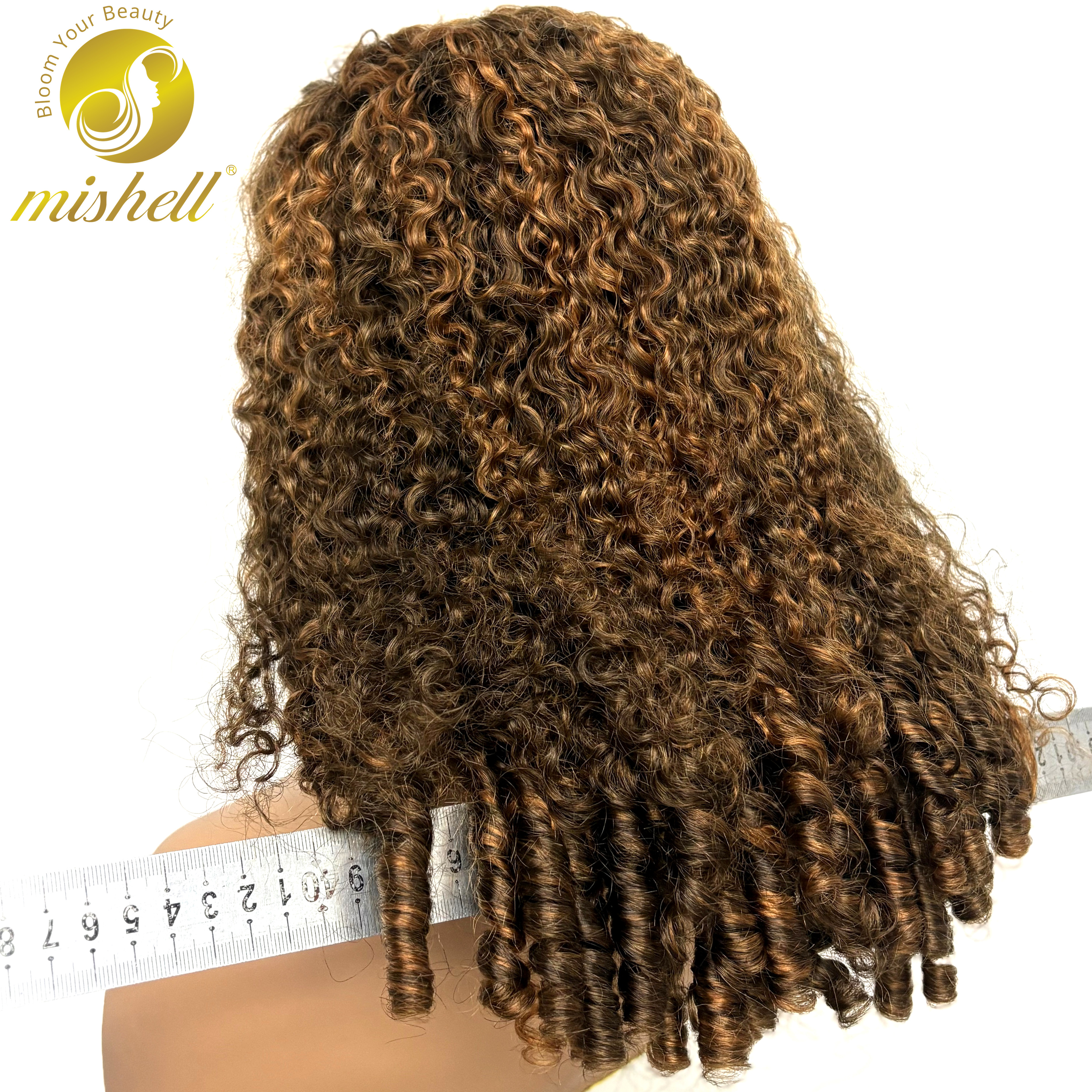 Parrucche ricce a spirale birmane senza colla 5x5 con densità del 350%, con chiusura in pizzo, per capelli umani, pre-strapazzate, Remy, per donna