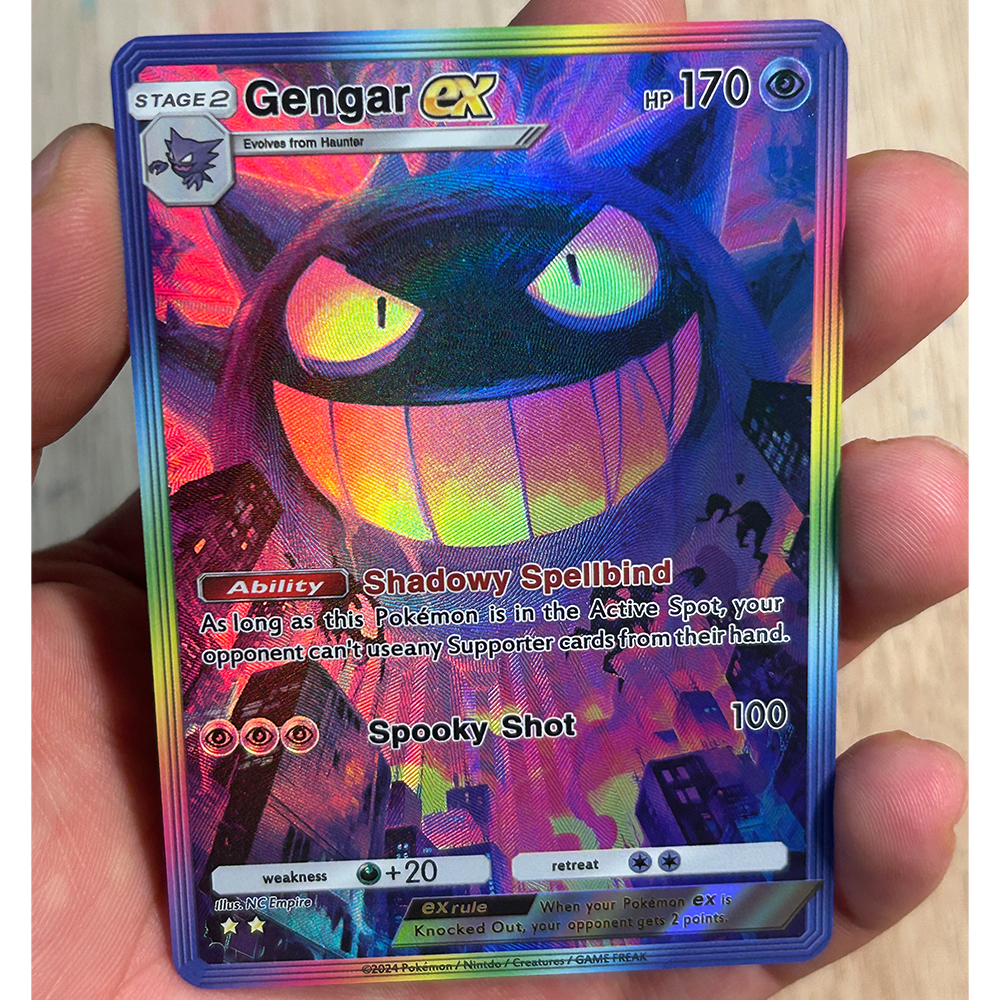 3 шт./компл. Ex HP170 Gengar DIY аниме PTCG коллекционная карта английский жуткий снимок рефрактивная цветная вспышка рельефная карта детские подарки игрушка