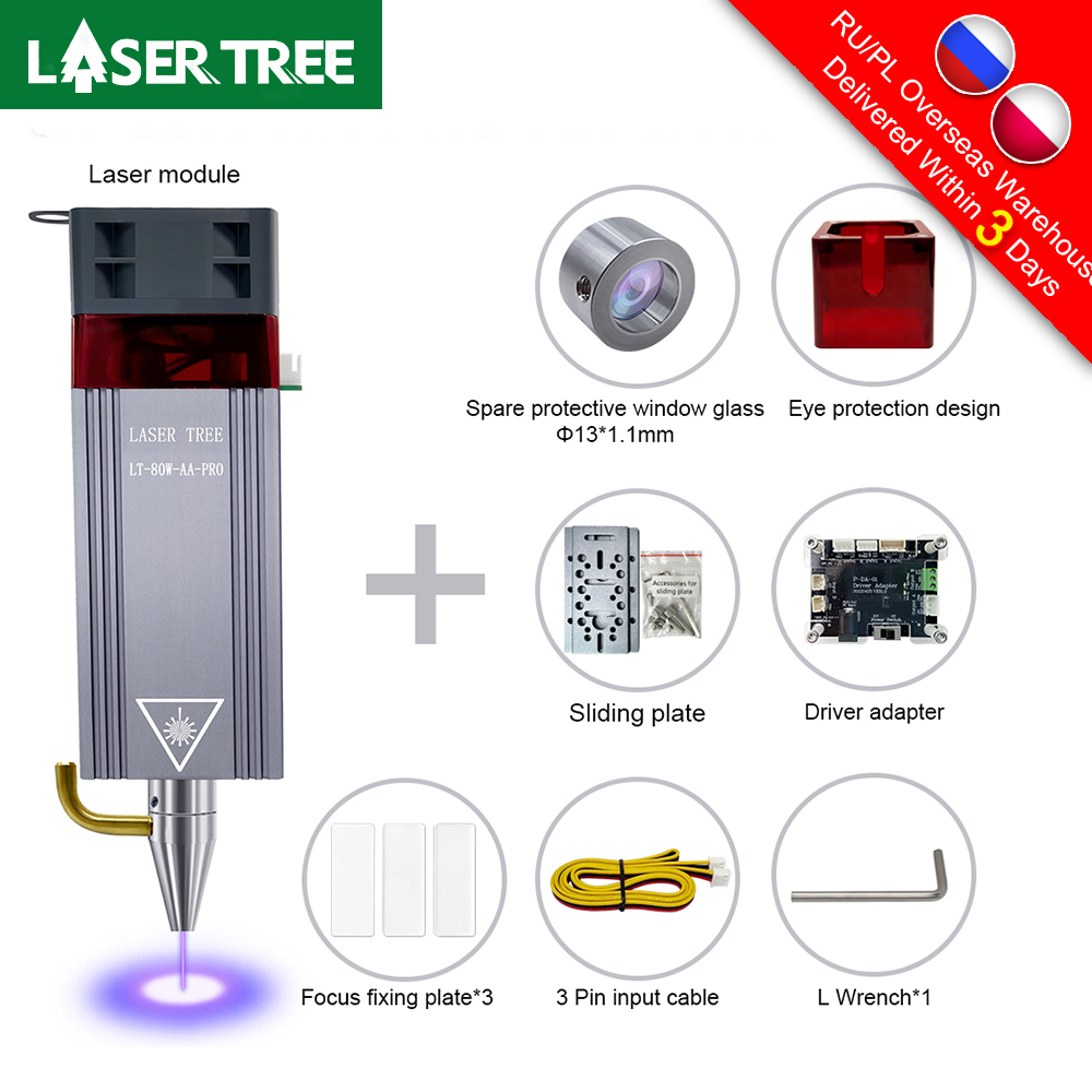 Árvore a laser 20w/10w/5w/4w cabeça laser para gravador cnc corte de madeira diy ferramentas a laser 450nm ttl/pwm módulo laser de luz azul