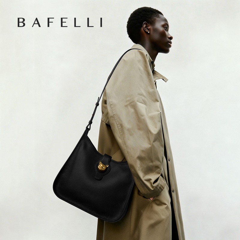 BAFELLI 2026 Nouveau sac seau en cuir de vachette naturel pour femme - Polyvalent et élégant, à porter à l'épaule ou en bandoulière