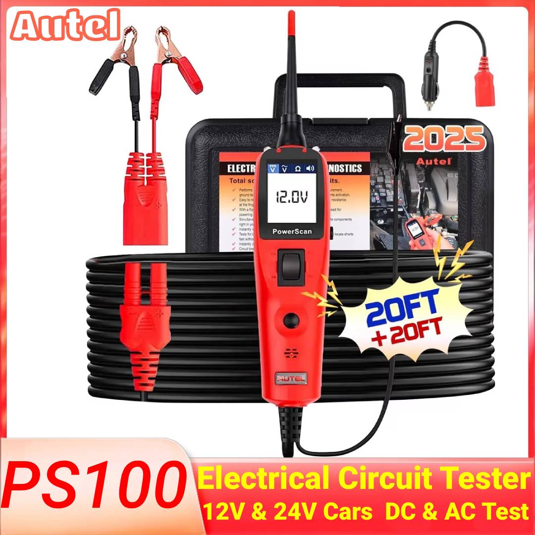 Autel Power Scan PS100 Kit de sonda de circuito de alimentación 12V 24V AC DC voltaje Digital probador de circuito automotriz herramienta de prueba de diagnóstico de coche