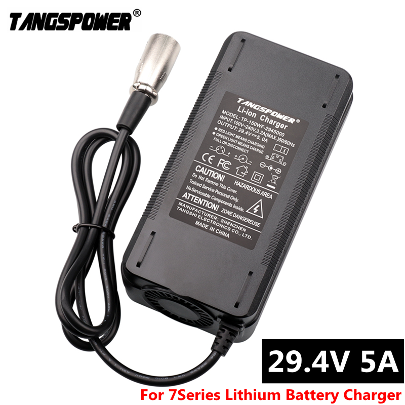 Chargeur de batterie au lithium pour série 7, 29.4V, 5A, 24V, batterie Eddie ion, haute puissance, charge rapide, connecteur XLR à 3 broches