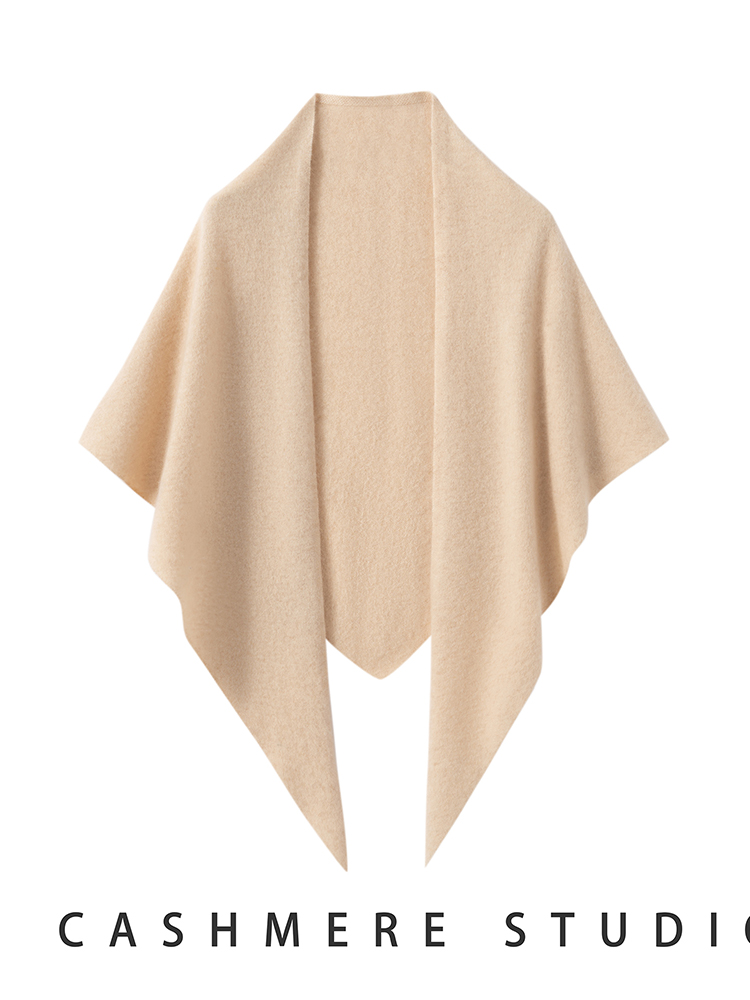 Chicuu cachecol triangular de caxemira feminino outono inverno 100% xales de malha de caxemira nova moda macia e quente envoltórios de caxemira