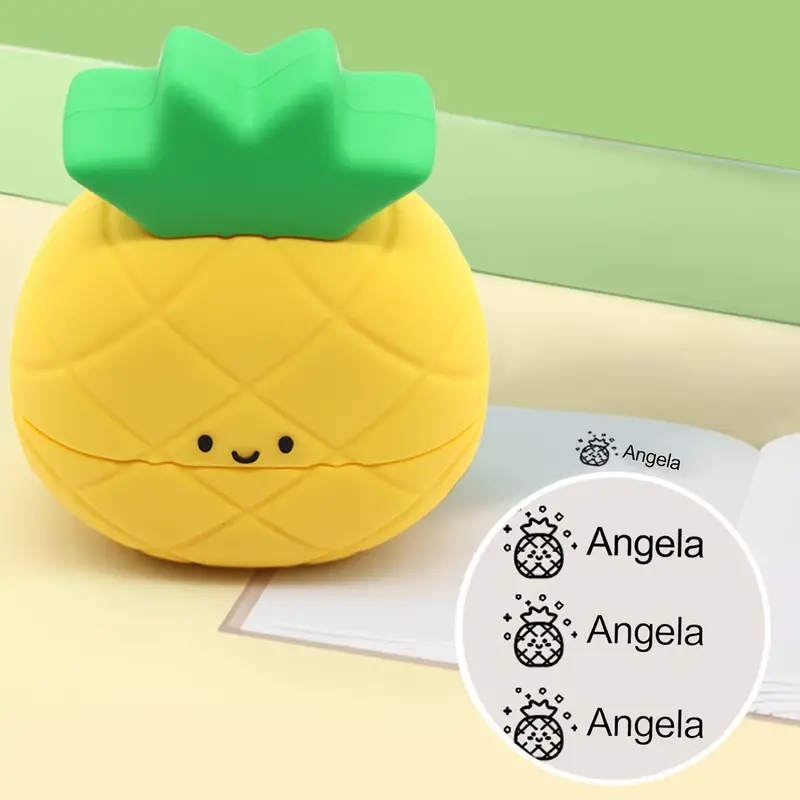 Juego de sellos con nombre de fruta: sellos de polietileno PE impermeables personalizables para uniformes escolares, duraderos y resistentes a la decoloración
