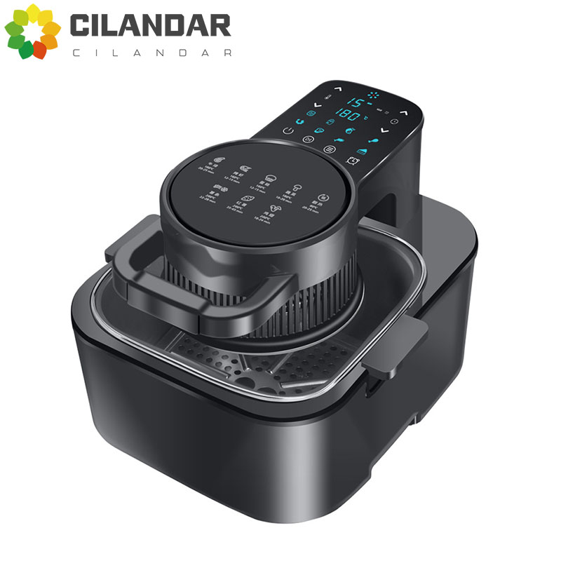 Freidora de aire inteligente multifuncional para el hogar, 9L, con pantalla táctil de gran capacidad, reserva, horno de perspectiva interior antiadherente