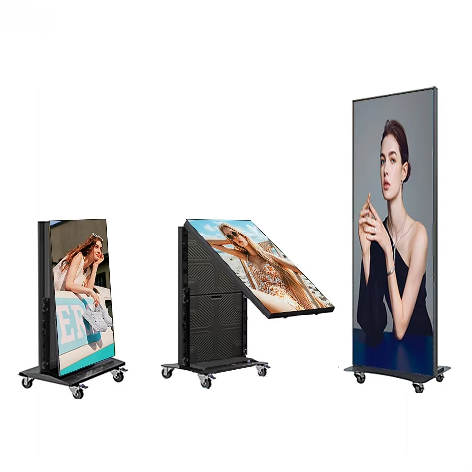 Pantalla LED plegable, portátil, impermeable, para publicidad digital en interiores y exteriores, con SDK para tiendas y negocios.