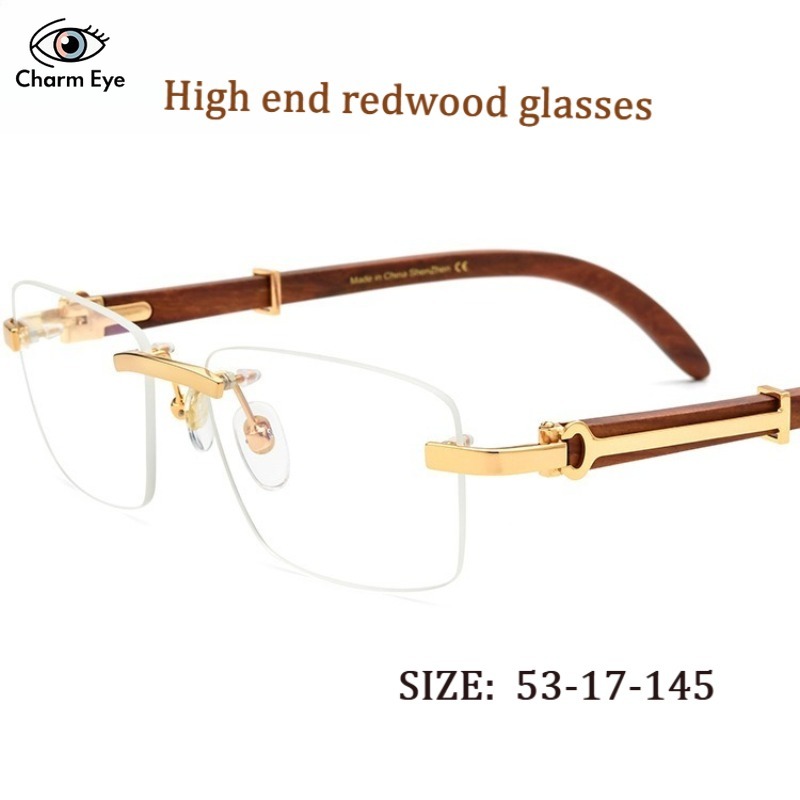 Nieuwe Redwood Optische Bril High-end Mannen Metalen Handgemaakte Vierkante Brilmontuur Vrouwen Bijziendheid Lezen Anti Blauw Licht Brillen