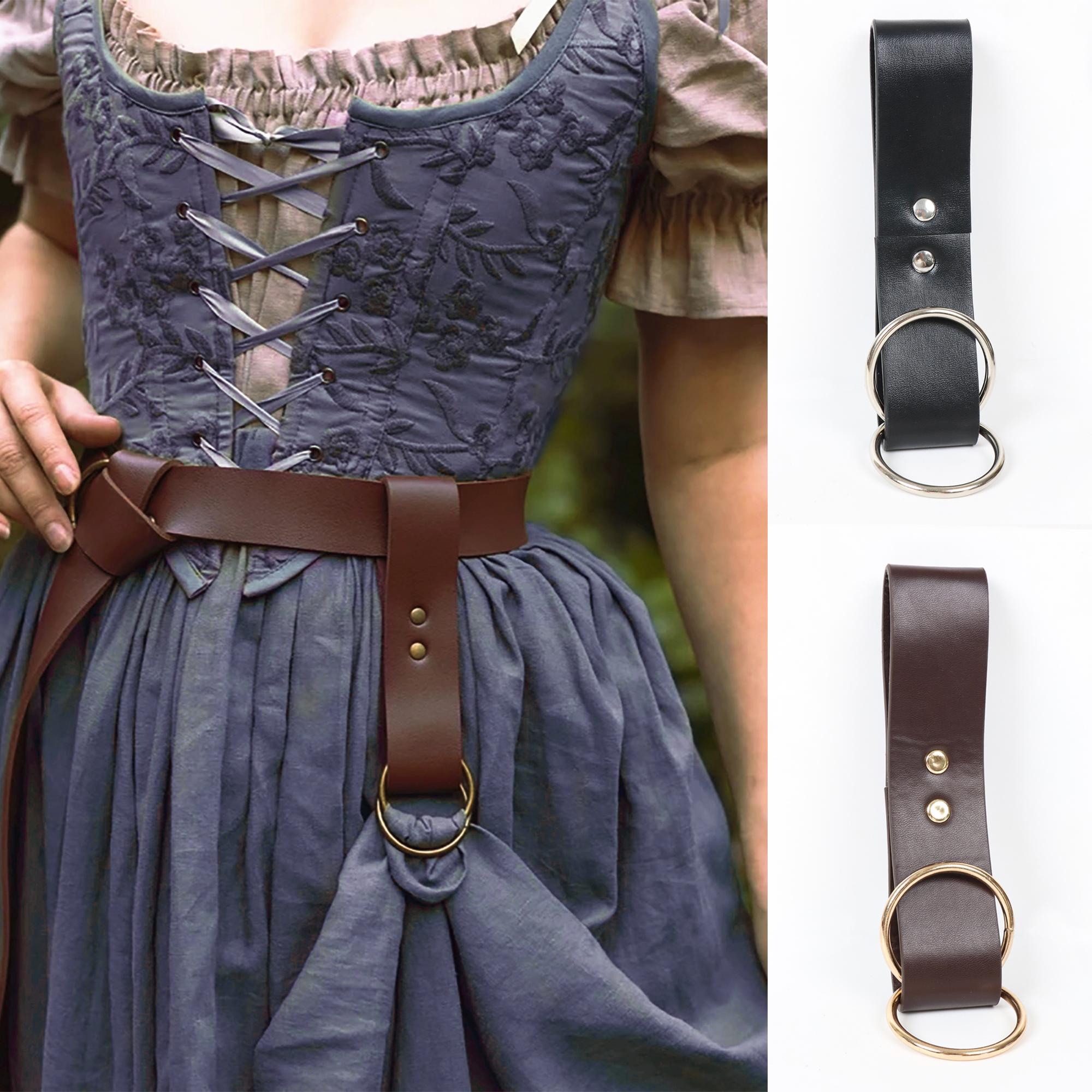 Wikinger Middle Renaissance Periode Kostüm Gürtel Pu Leder Outdoor Wander rock Clip-On für Renaissance Festival Larp Cosplay