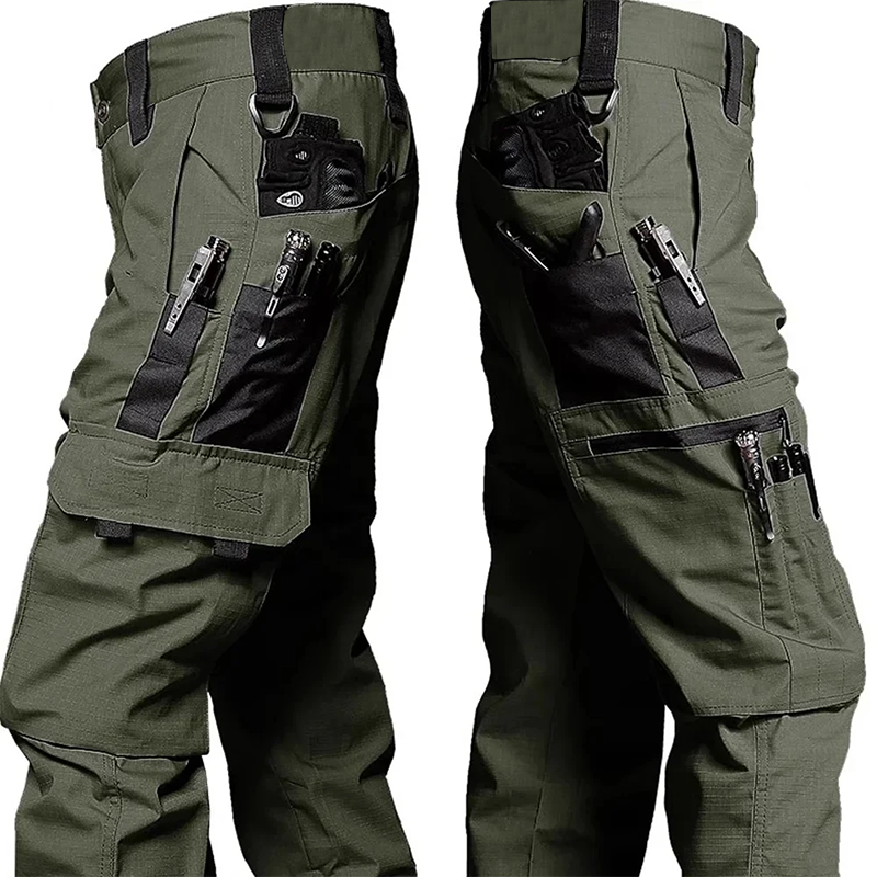 Nuevos pantalones de trabajo tácticos para hombre, pantalones Cargo para exteriores, pantalones impermeables con múltiples bolsillos, ropa de trabajo para exteriores para otoño y primavera, pantalones de senderismo