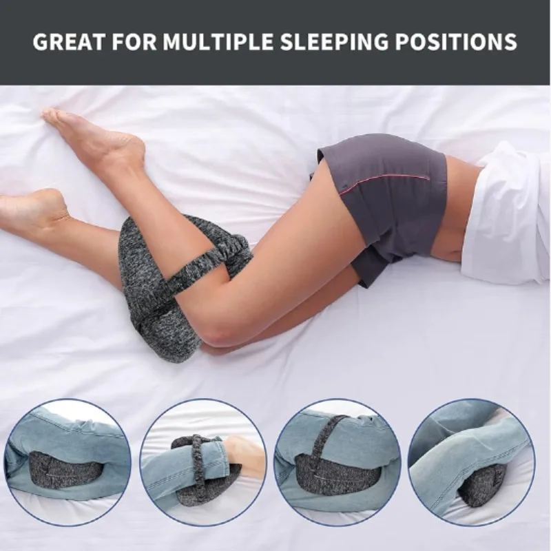 Almohada de espuma para pierna y rodilla, cojín de soporte de algodón con memoria entre las piernas para el dolor de cadera, almohada para dormir lateral de ciática, cojín para muslo y pierna