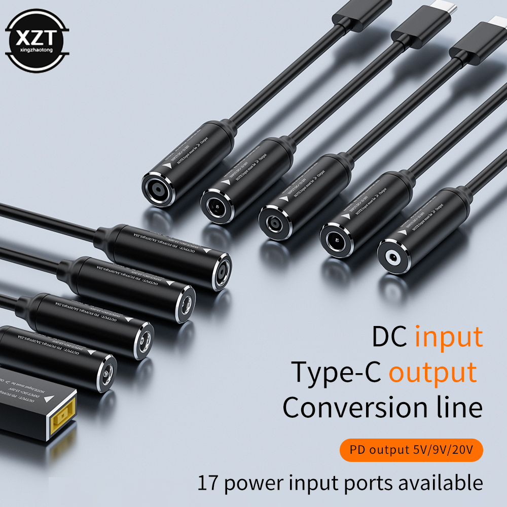 ​65W DC to USB C PD Power Adapter Converter 5.5X2.5 7.4X5.0 4.5X3.0 Laptop Charger to Type C Connector for Xiaomi Samsung Lenovo