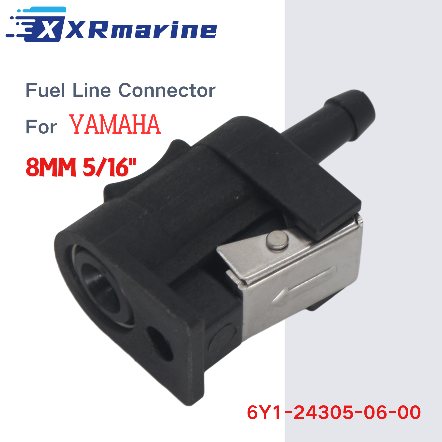 Conector de tubo de linha de combustível, 8mm, 5/16 '', adequado para yamaha parsun hidea, motor de popa, acessórios de barco, mangueira fêmea, junta adaptadora