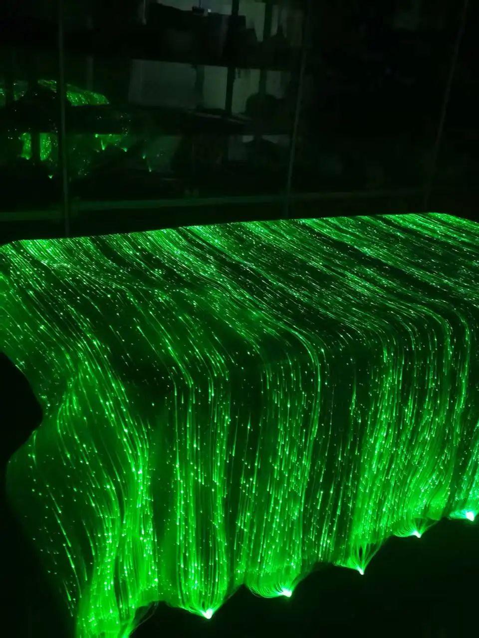 Tissu en fibre optique LED lumineux dans le noir, style RGB avec télécommande, tissu en fibre optique lumineuse 140cmX20cm