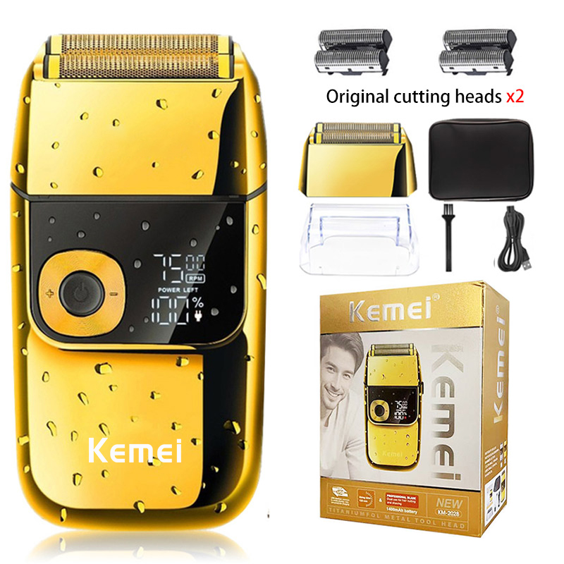 Kemei 2-in-1 Elektrisch Scheerapparaat Mannen Elektrisch Scheerapparaat Oplaadbare Baard Scheerapparaat Drijvende Tondeuse Gezichtsverzorging Baard Scheren Machine