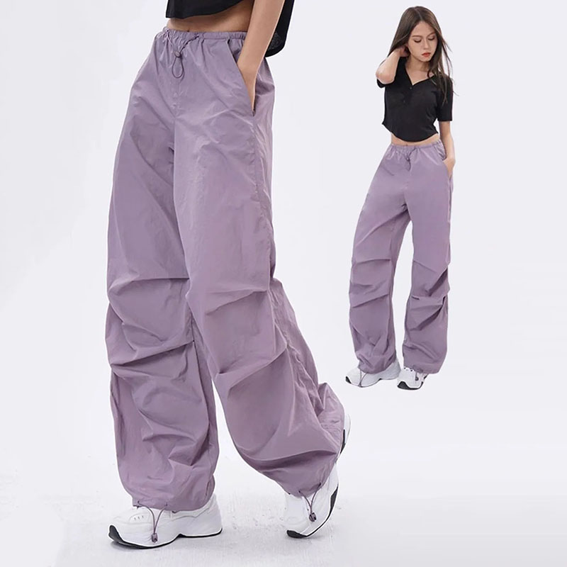 Xpqbb Y2K pantalons Parachute femmes Harajuku Streetwear jambe large Baggy pantalons de survêtement femme Vintage Hip Hop Joggers Cargo pantalon