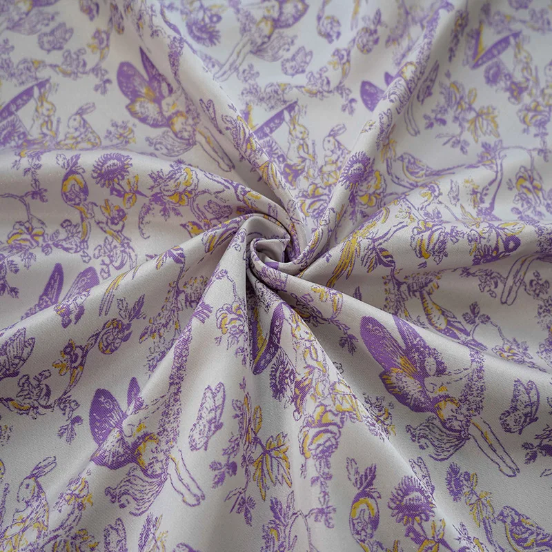 Tissu Jacquard de Style Dégradé Violet Clair, Doux, Peinture à l'Huile, pour Robe de Femme, Sac de Maquillage, Couture Décorative