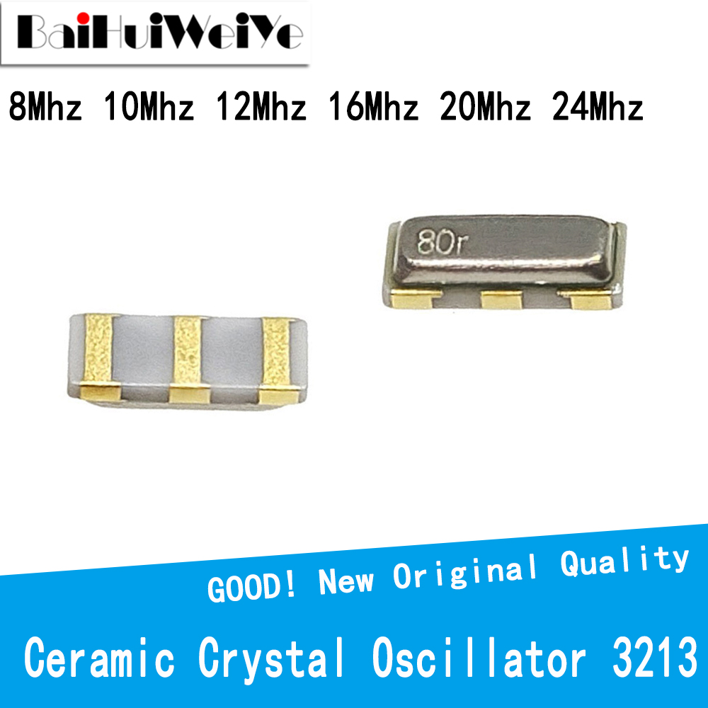 10PCS SMD Ceramic Crystal Oscillator 3213 8Mhz 12Mhz 20Mhz 16MHZ 8.000MHZ CSTCE 3Pin Ceramic Resonators CSTCE16M CSTCE8M 3.2*1.3