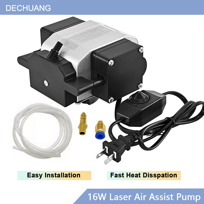 Compresor de aire de bomba de asistencia de aire láser de 110V 220V 30L/Min 16W, boquilla mejorada de bajo ruido de velocidad ajustable de máquina de grabado láser