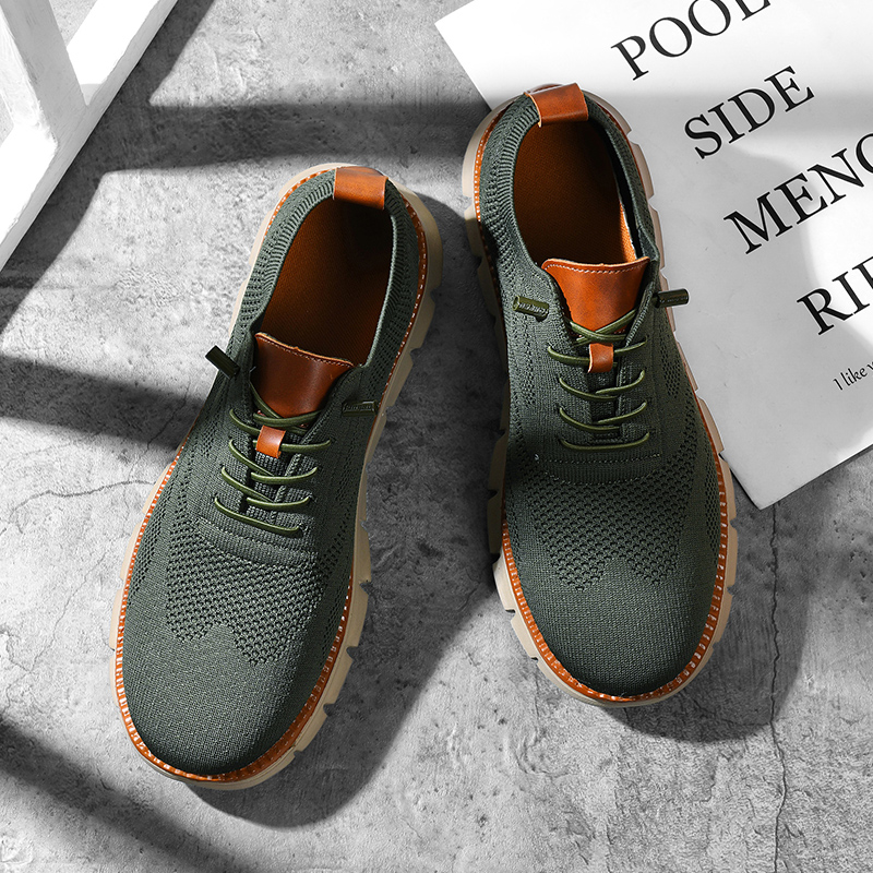 Tênis Casuais Masculinos Respiráveis de Malha - Sapatos Leves Slip-On para Caminhada, Cadarços Elásticos Sem Amarração, Confortáveis para Trabalho e Uso Diário