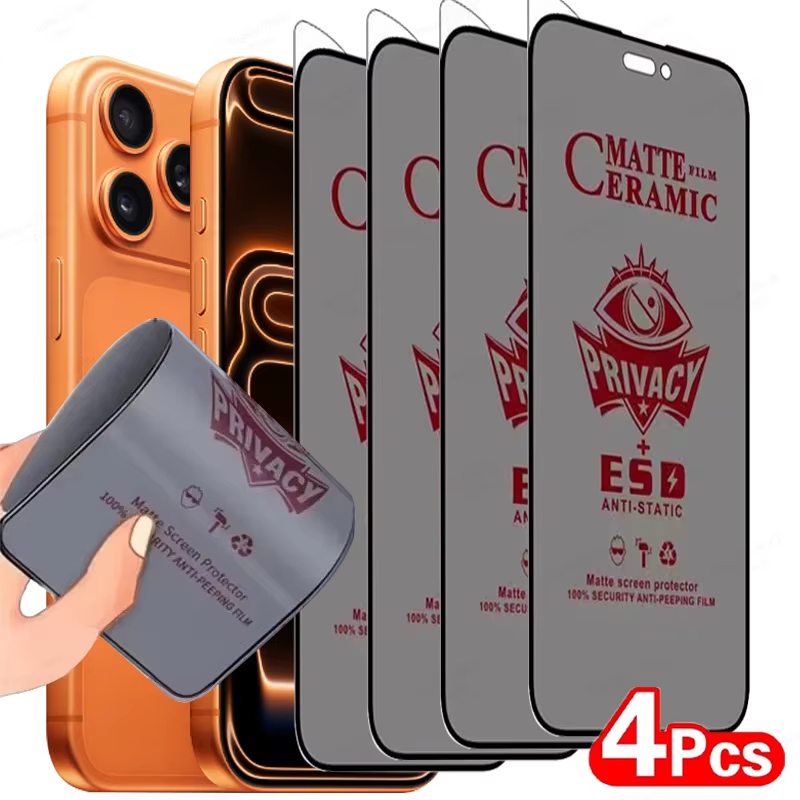 1-4PCS Membrana de Cerámica Anti-Espía para Xiaomi Redmi Note 15 Pro 14 12 13 10 11 Redmi 15 13C 9 Pro 14C, Película Protectora de Pantalla Mate