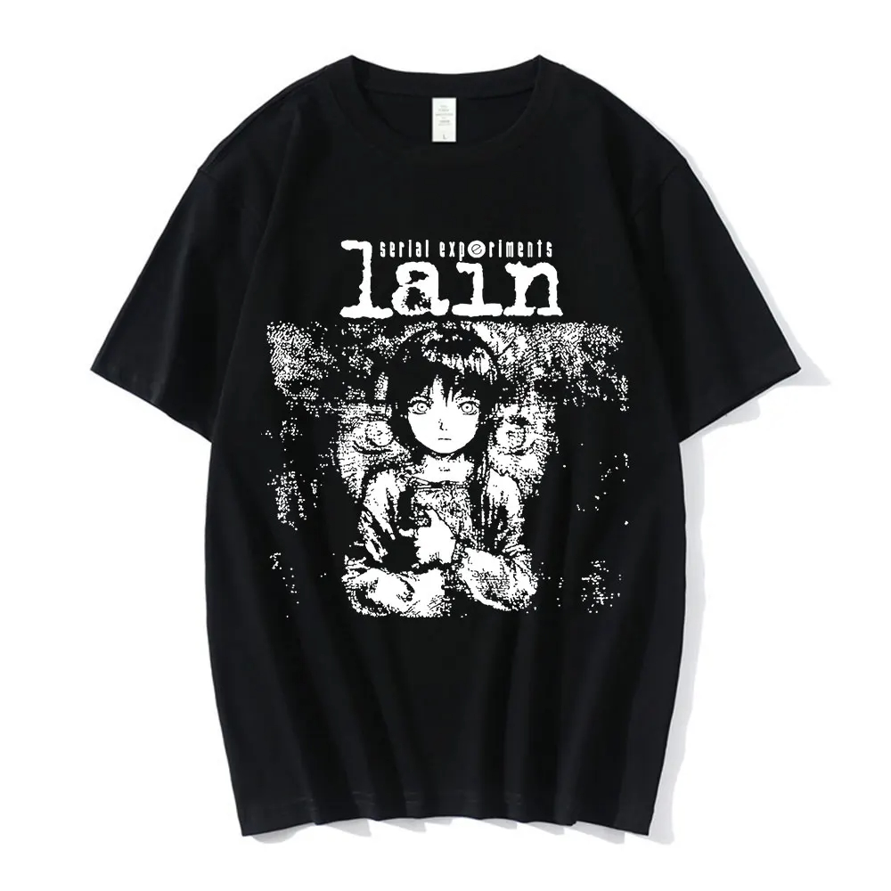 Аниме Serial Experiments Lain футболка для мужчин и женщин футболки с графическим рисунком унисекс Iwakura Manga Girl Sci Fi футболки с короткими рукавами 62463