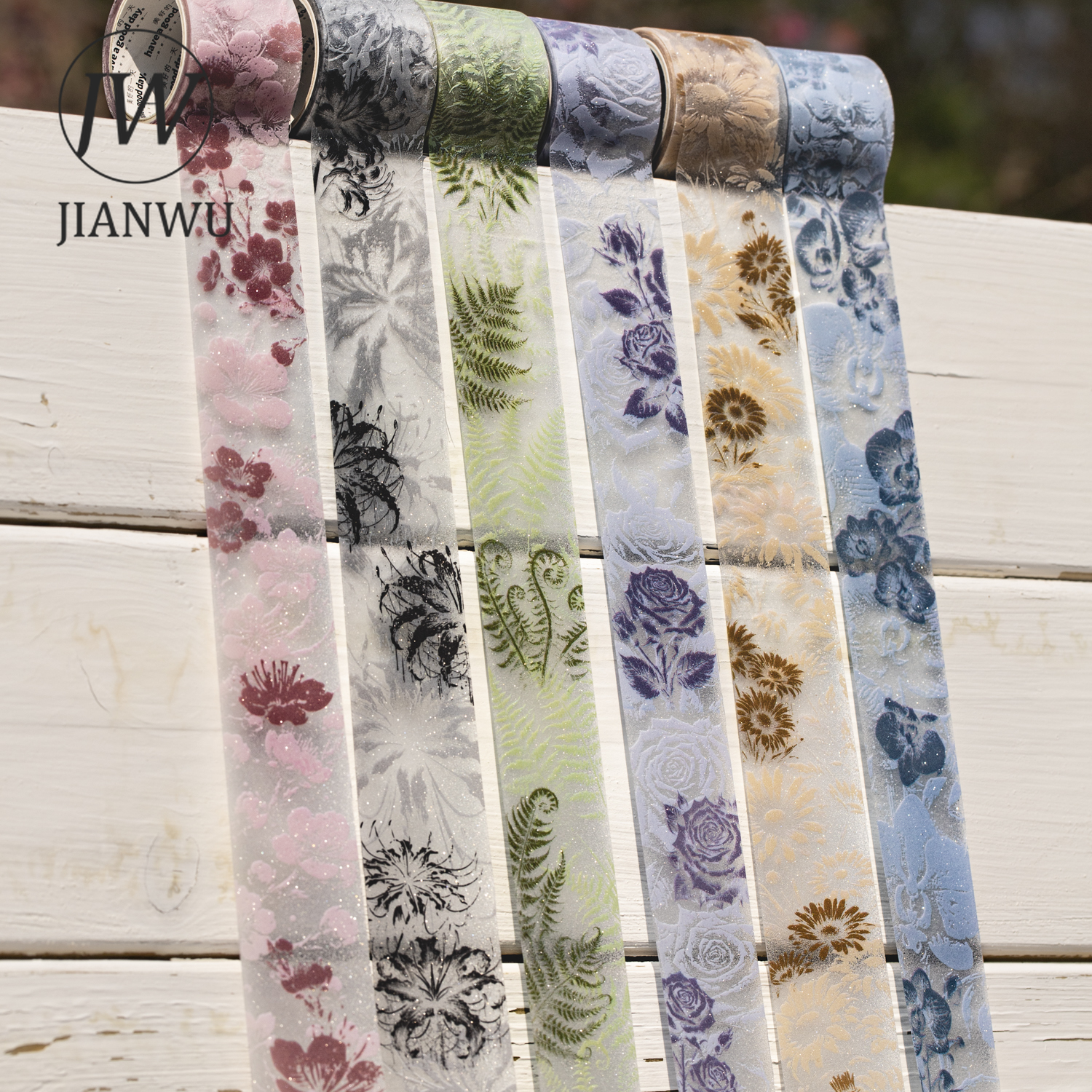 JIANWU Flowers Bloom Series Vintage Plant Floral Landscape Material Collage Scrapbooking PET Tape Creative Journal Stationery