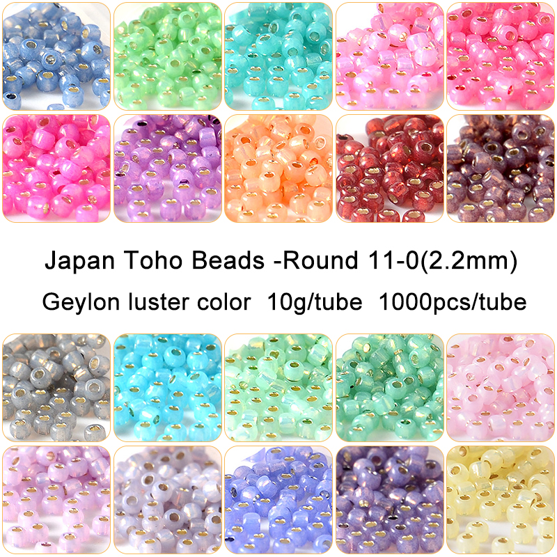 2.2mm japonia TOHO kule 11/0 Geylon połysk kolor 10g szklany koralik do robótki Handmade DIY bransoletka tworzenia biżuterii