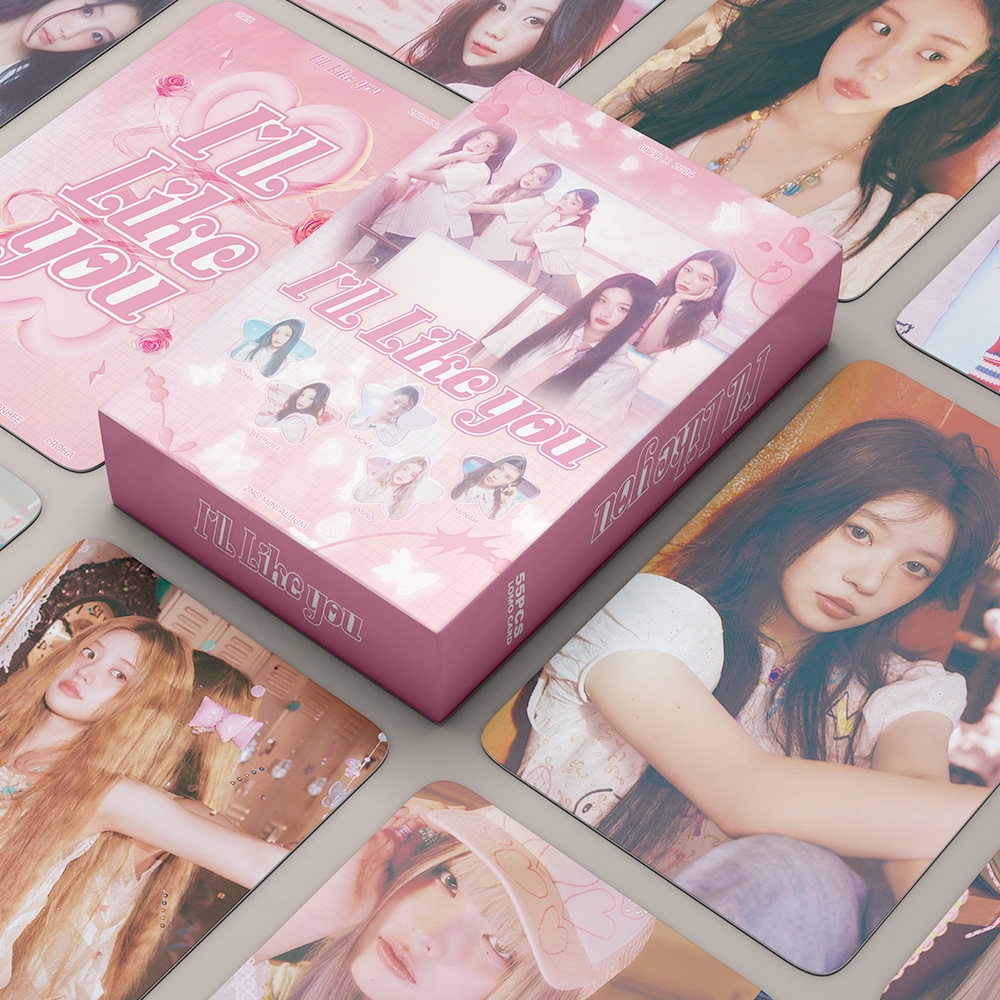 55 шт./компл. Kpop ILLIT фотоальбом «Я люблю тебя» Lomo карты фотокарточки для фанатов колледж высокого качества HD ILLIT открытка IROHA