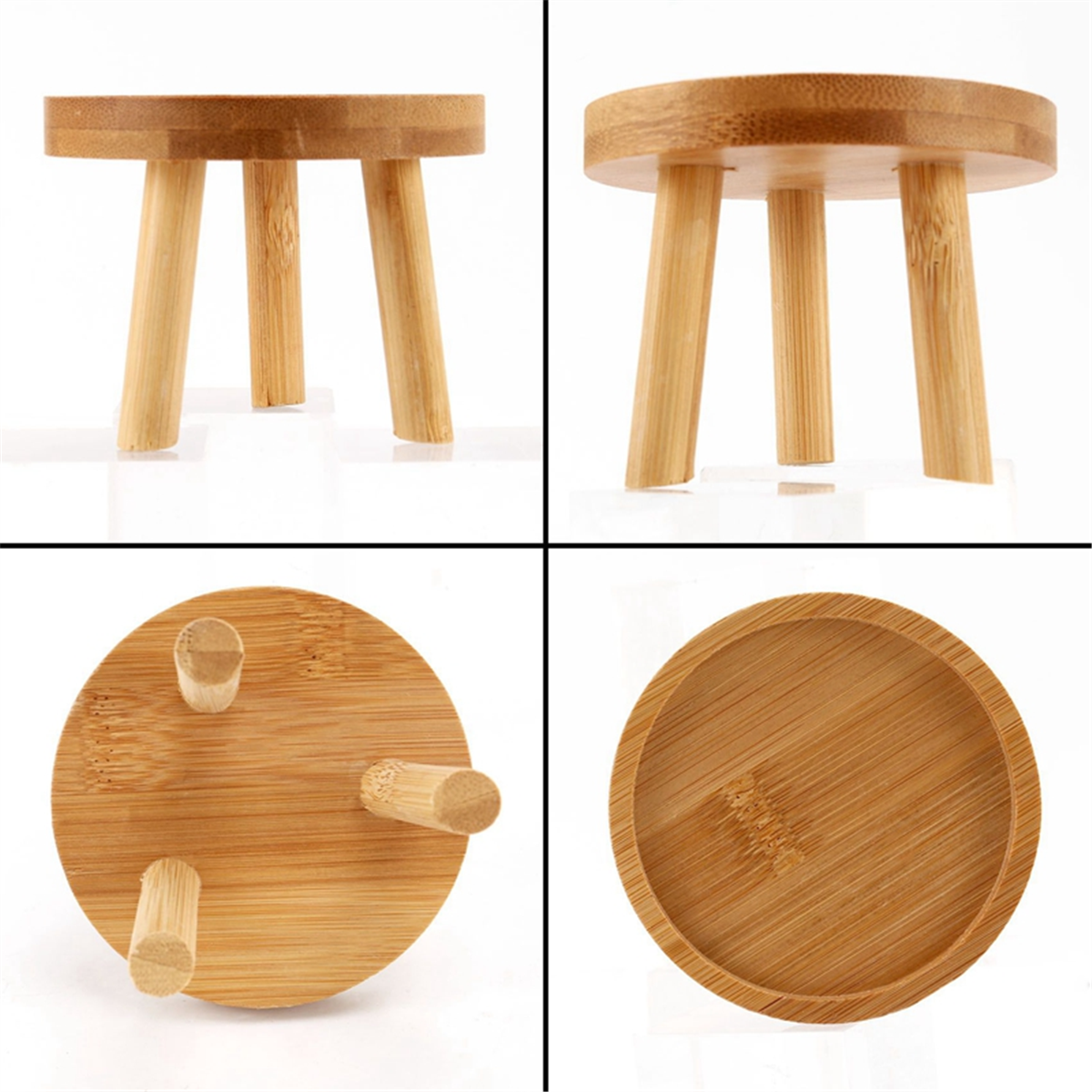 Holz pflanzenst änder Blumentopf Basis halter Hocker hoher Hocker Balkon saftiges rundes Blumen regal für Indoor Outdoor