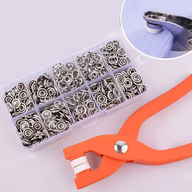 [Yu] 50/100 peças alicate ferramenta botões de costura de metal fivela de cinco garras botões de pressão de metal roupas ponto livre prendedor ferramentas de costura