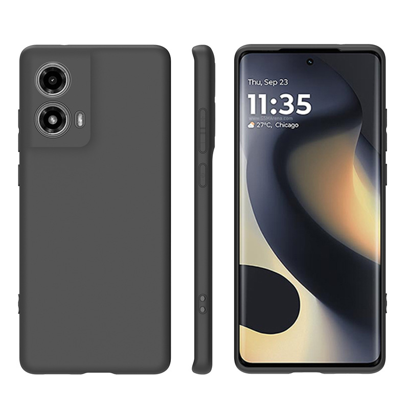 Voor Moto G85 5G hoesje G 85, TPU zacht, zwart, slank, mat siliconen hoesje voor Motorola Moto G85, achterkant, MotoG85-telefoonhoesjes