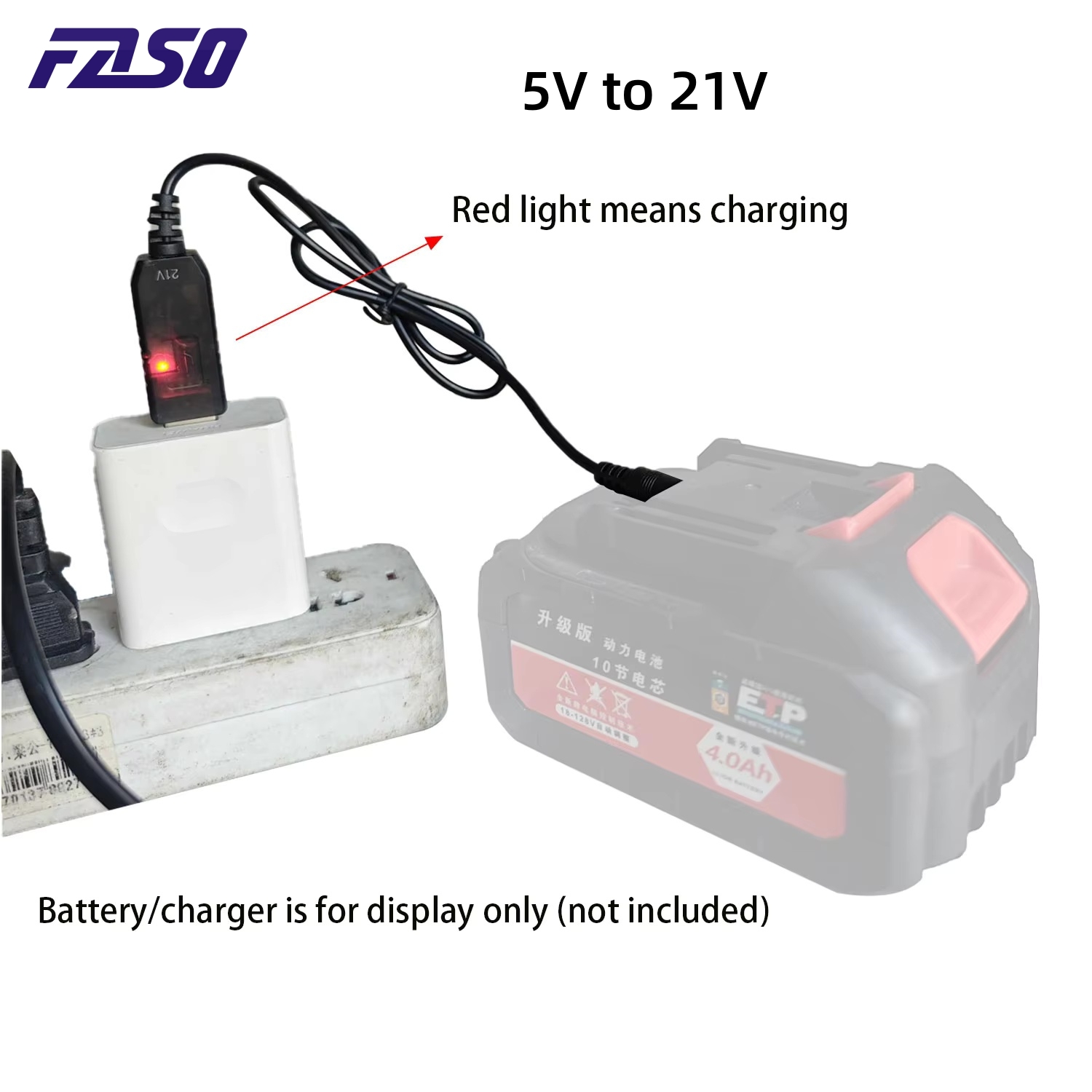 1pc 5v a 21v boost cabo 21v bateria cabo de carregamento dedicado interface dc adaptador usb carregador de cabo