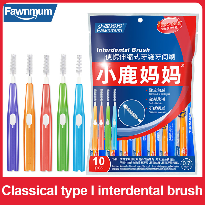 Fawnmum Interdentale Rager Schoon Tussen Tandenborstel Schoonmaken Orale Gereedschappen Tandheelkundige Orthodontie Draagbare 0.6-1.2mm