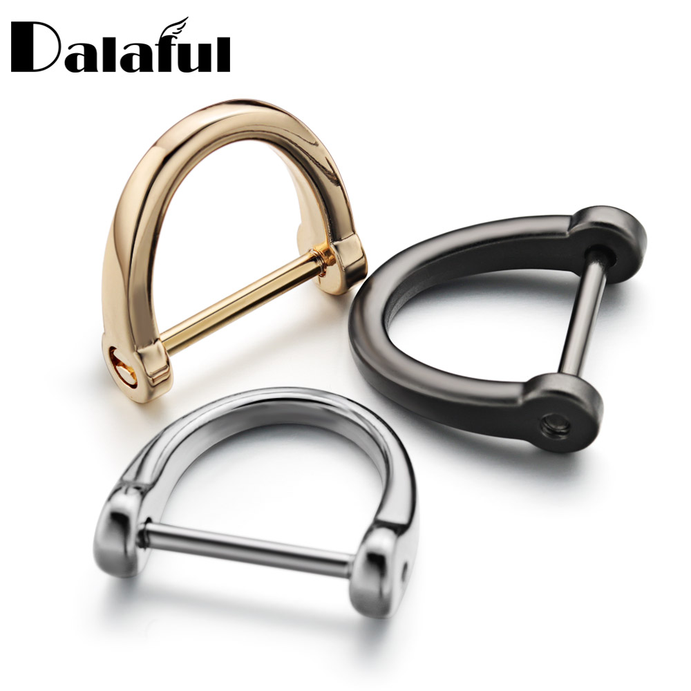 DIY llavero de herradura soporte de anillo llavero en forma de D varilla gruesa hebilla clásica bolsa Interior piezas de reparación botones Accesorios P032