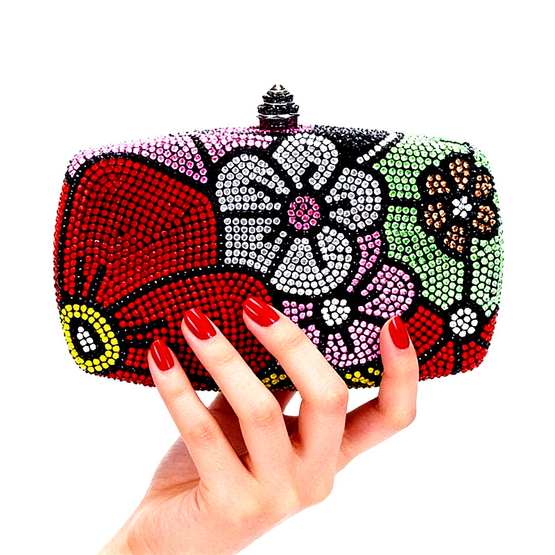 Fabrieksdirect Gradient Roze Kristallen Avondtas Volledig Bezette Rhinestone Clutch Bruiloft Bruid Feest Prom Schoudertas Handtas