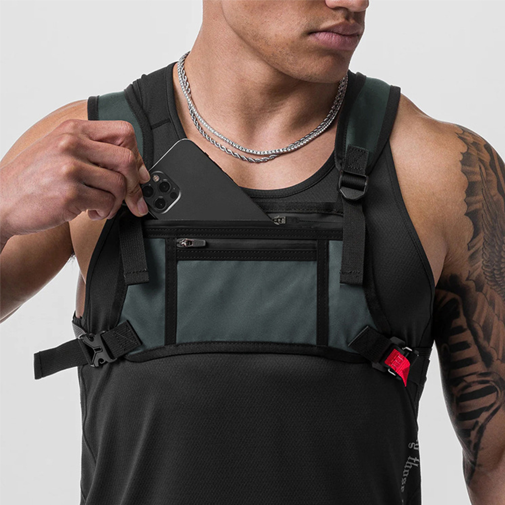Bolsa de aparejo de pecho para hombre, impermeable, multifunción, chaleco táctico EDC, mochilas, riñoneras, bolsa y bolsa de pecho deportiva de moda Unisex