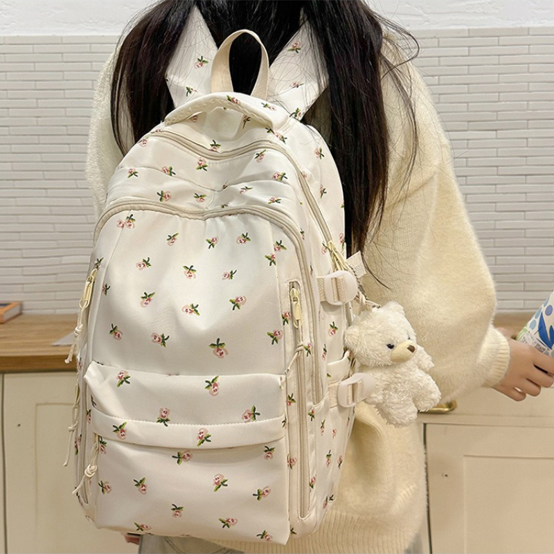 Niedlicher Rucksack für Mädchen, modische Schultasche, große Kapazität, Schüler-Schultasche für Teenager, tragbare Reise-Aufbewahrungstasche für Kinder, Büchertasche