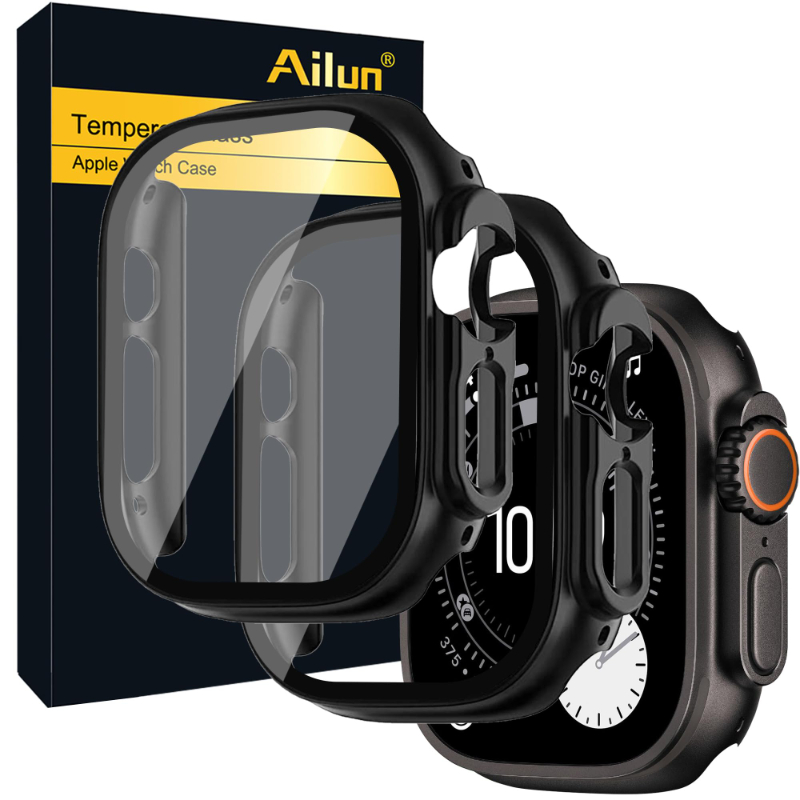 Funda para Apple Watch Ultra 3 49mm PC parachoques + cubierta protectora de pantalla iWatch Ultra 2 49mm HD vidrio templado + accesorios de carcasa