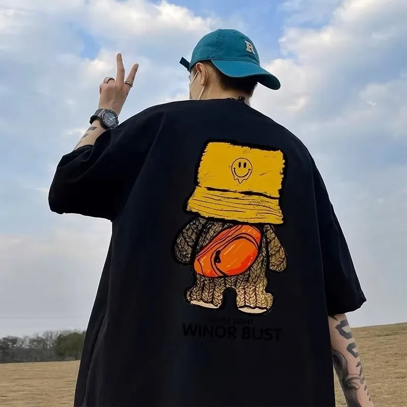 Kurzarm-T-Shirt für Herren im koreanischen Stil in Übergröße M-8XL