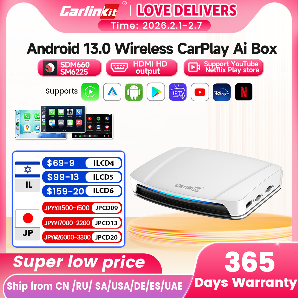 8+128G Carlinkit Tv Box Android 13 Wireless Carplay Car Box Mini Android Auto Wireless Adapter Qualcomm 8cores Fota Upgrade HDMI