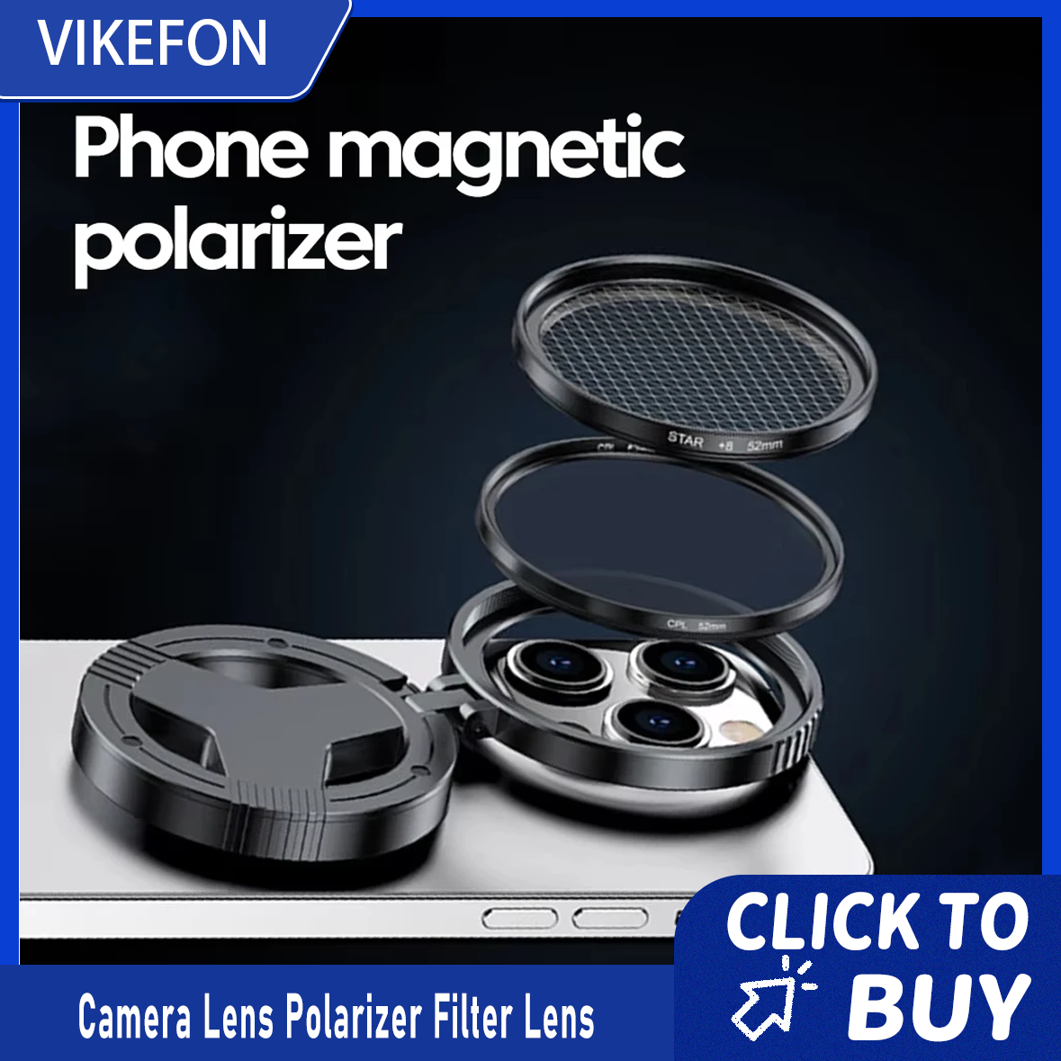 Suporte Magnético Universal para Filtro CPL Circular de 52MM, Lente Polarizadora para Câmera de Telefone Magsafe